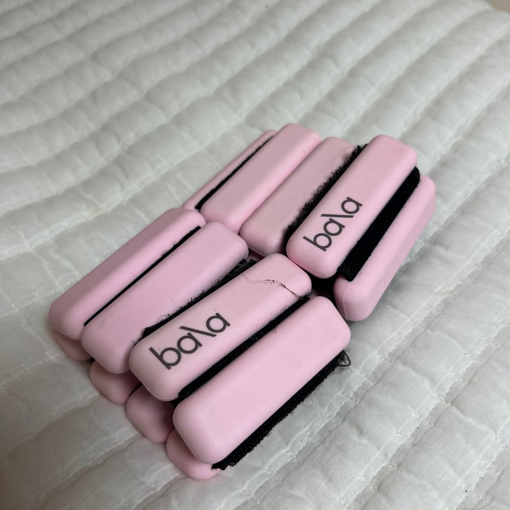 Bala Bangles 1lb Adjustable Wrist and‎ Ankle Weights Blush Pink Set of 2